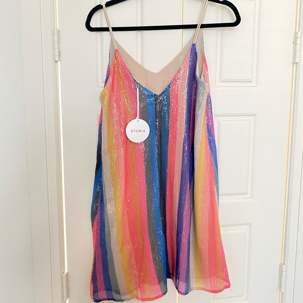 Rainbow sequin dress